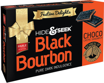 PARLE Hide and Seek Black Bourbon Choco Cream Sandwich Biscuit(300 g)