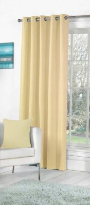 HHH FAB 270 cm (9 ft) Polyester Semi Transparent Long Door Curtain Single Curtain(Solid, Cream)