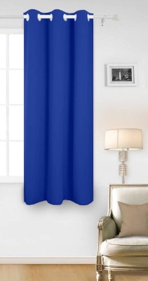 Styletex 151 cm (5 ft) Polyester Semi Transparent Window Curtain Single Curtain(Solid, Navy Blue)