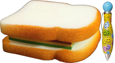 TECHNOCHITRA Bread Sandwich Shape Writing Memo Pad Mini Writing Pad Blank 80 Pages(White)