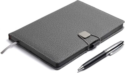 COI Undated Notebook Elegant Faux Leather A5 to Do List Planner Your Daily Appointment with Stylish Elastic Lock and Pen A5 Diary RULED 180 Pages(Black)