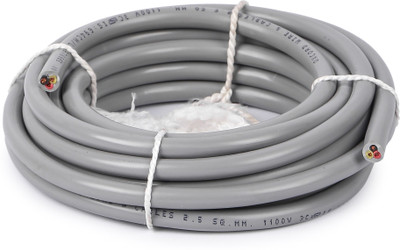 Oxcord 3 core Round Copper Wires and Cables 2.5mm 5 meter 2.5 sq/mm Grey 5 m Wire(grey)