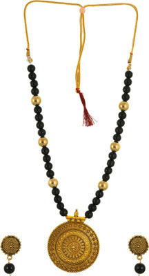 SUBHARPIT Alloy Gold-plated Black, Gold Jewellery Set(Pack of 1)