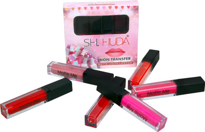 Sh.Huda Matte Me Liquid Beauty Lipstick Set Of 6pc(Multicolor, 36 ml)