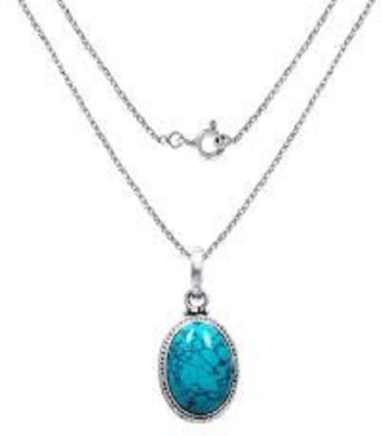 Jaipur Gemstone Silver Turquoise Stone Pendant
