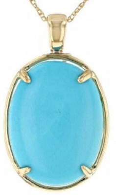 KUNDLI GEMS Firoza Pendant Natural stone Turquoise stone Original Astrological Purpose for men & women Gold-plated Turquoise Stone Pendant