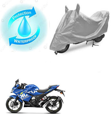 RPSENTTERPR Waterproof Two Wheeler Cover for Suzuki(Gixxer SF, Silver)