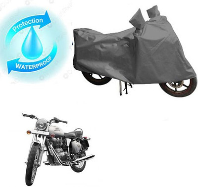 RPSENTTERPR Waterproof Two Wheeler Cover for Royal Enfield(Bullet 350, Grey)