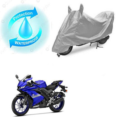 RPSENTTERPR Waterproof Two Wheeler Cover for Yamaha(R15 V3, Silver)