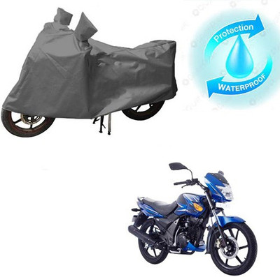 saanvi Waterproof Two Wheeler Cover for TVS(Flame SR125, Grey)