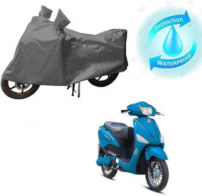 saanvi Waterproof Two Wheeler Cover for Hero(Electric Optima, Grey)