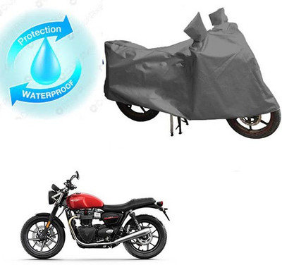 RPSENTTERPR Waterproof Two Wheeler Cover for Triumph(Twin spark, Grey)