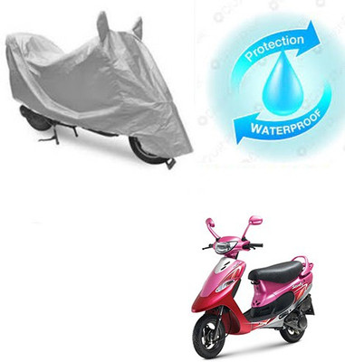 RPSENTTERPR Waterproof Two Wheeler Cover for TVS(Scooty Pep+, Silver)
