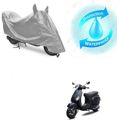 RPSENTTERPR Waterproof Two Wheeler Cover for Piaggio(Vespa LX, Silver)