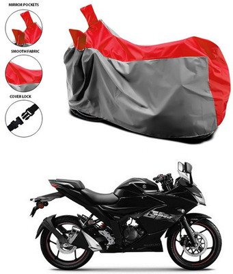 SEBONGO Waterproof Two Wheeler Cover for Suzuki(Gixxer SF, Red)