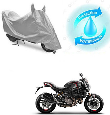 RPSENTTERPR Waterproof Two Wheeler Cover for Ducati(Monster 82, Silver)