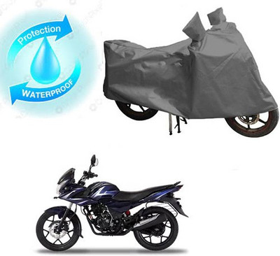 saanvi Waterproof Two Wheeler Cover for Bajaj(Discover 150 f, Grey)