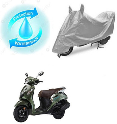RPSENTTERPR Waterproof Two Wheeler Cover for Yamaha(Fascino, Silver)