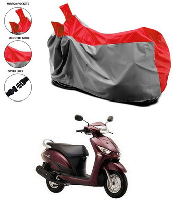 ANTHUB Waterproof Two Wheeler Cover for Yamaha(Alpha, Red, Grey)