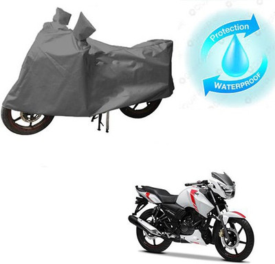 saanvi Waterproof Two Wheeler Cover for TVS(Apache RTR 160, Grey)