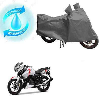saanvi Waterproof Two Wheeler Cover for TVS(Apache RTR 160, Grey)