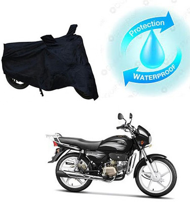 saanvi Waterproof Two Wheeler Cover for Hero(Splendor Plus, Black)