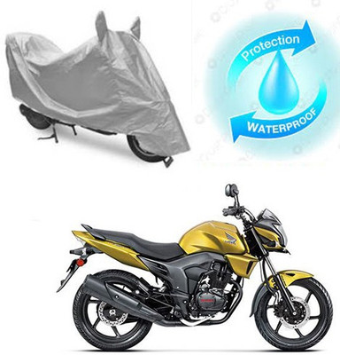 RPSENTTERPR Waterproof Two Wheeler Cover for Honda(CB Trigger, Silver)