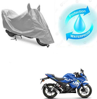 RPSENTTERPR Waterproof Two Wheeler Cover for Suzuki(Gixxer SF, Silver)