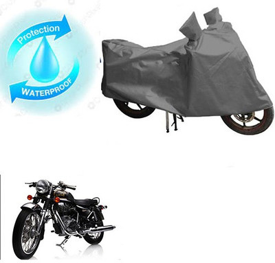 saanvi Waterproof Two Wheeler Cover for Royal Enfield(Electra Delux, Grey)