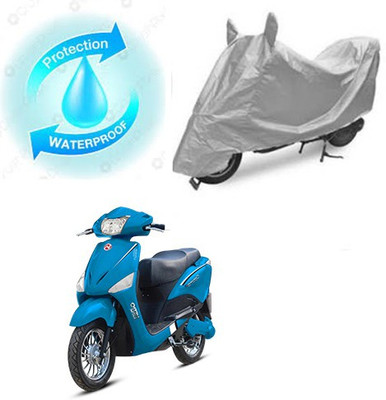 SANJU Waterproof Two Wheeler Cover for Hero(Electric Optima, Silver)