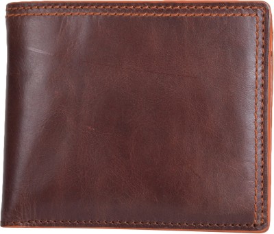 Leatherman Fashion Boys Brown Genuine Leather Wallet(4 Card Slots)