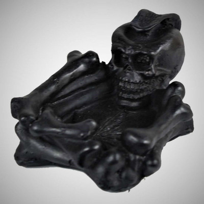 Inara Creation Skull Black Polyresin Ashtray(Pack of 1)