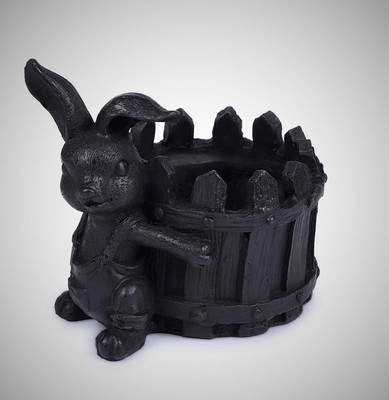Inara Creation Rabbit Black Polyresin Ashtray(Pack of 1)