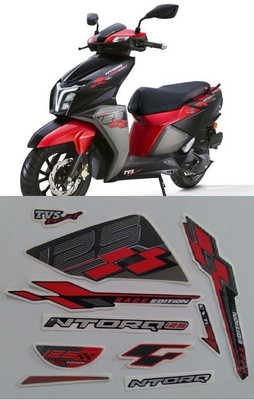BR BULL Sticker & Decal for Bike(Red, Silver)