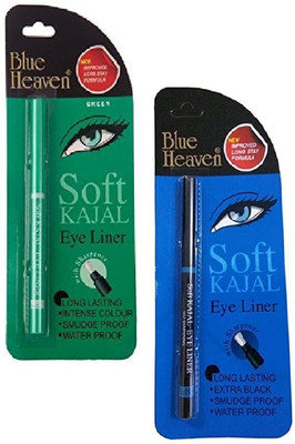 BLUE HEAVEN 2 Soft Kajal Eyeliner(Green & Blue) 0.62 g(Green, Blue)