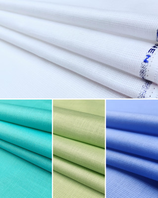 SUBHDIN Cotton Linen Self Design Shirt Fabric