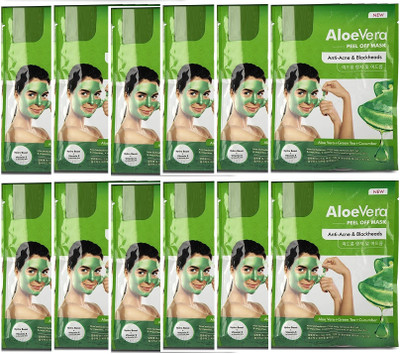ADJD New Aloe Vera Peel Off Mask Enriched With Fruits Extract and Vitamin E firmly Removes Dirt set of 12(324 g)