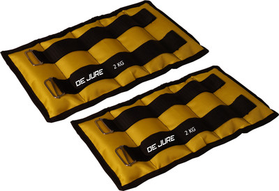 DE JURE FITNESS ANKLE WEIGHT (BLACK-YELLOW) 2.KG PAIR (2.KG X 2 PCS) Yellow Ankle Weight(4 kg)