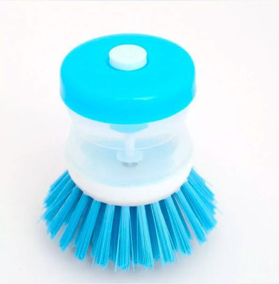 SUNMART Multipurpose Home Smart Clean High Quality Plastic Pot Liquid Soap Dispenser Cleaning Brush I Multicolor I Pack of 2 Nylon Wet and Dry Brush(Multicolor, 2 Units)