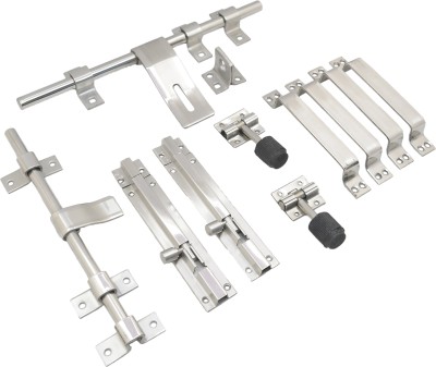 TAJ Accessories Set/Door Kit Door Fittings Kit Stainless Steel Door Handle(Steel, Silver Pack of 1)