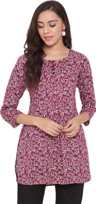Tissu Women Printed Straight Kurta(Maroon)
