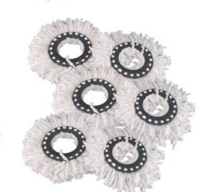 AMAZEE Mop Replacement Head Refill for 360 degree Rotation Micro Fiber Easy Mop Refill Head ( Pack of 6 ) Refill  (White) Refill(White)