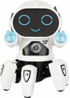TrueBucks Musical And 3D Light Effects 6 Leg Bot Robot (White)(White)