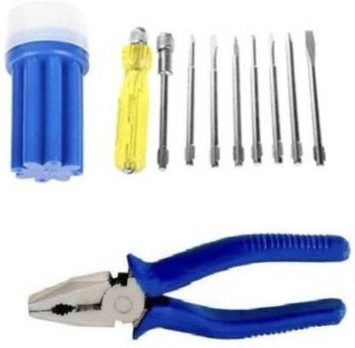 vyas Hand tool combo 1 lineman plier and 1 screwdriver 8pcs set. Hand tool set Hand Tool Kit(9 Tools)