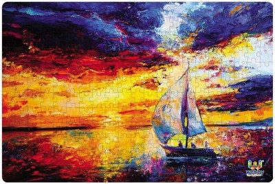 Webby Sailboat in Sunset Painting Jigsaw Puzzle, 252 pieces(252 Pieces)