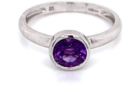 RATAN BAZAAR Amethyst Ring Natural 5.25 ratti Jamuniya stone Unheated & Untreated stone Lab Certified for unisex Stone Amethyst Silver Plated Ring