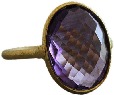 RATAN BAZAAR Stone Amethyst Gold Plated Ring