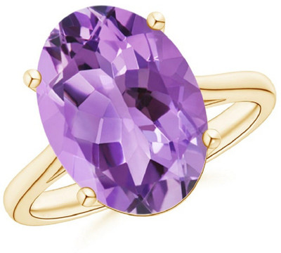 KUNDLI GEMS Stone Amethyst Gold Plated Ring