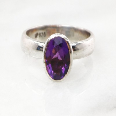 KUNDLI GEMS Amethyst Ring original 5.00 ratti stone Jamuniya semi Precious stone Effective stone Astrological Purpose for unisex Stone Amethyst Silver Plated Ring