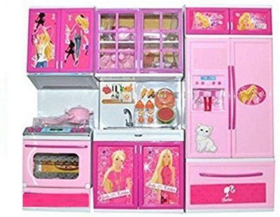M.S.ENTERPRISE beauty kitchen Battery Operated Light Music Modern Beauty Vogue Kitchen set for girls(Pink Color)